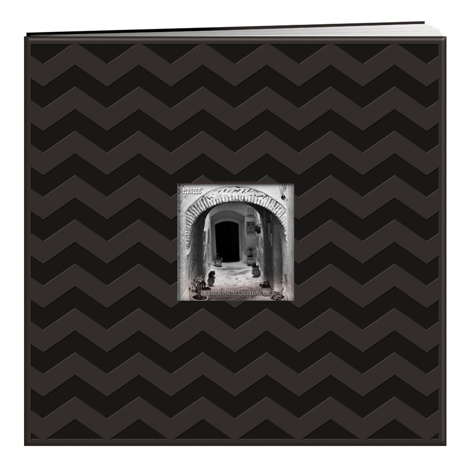 Pioneer Embossed Post Bound Frame Album 12″X12″-Black 12×12 Inches