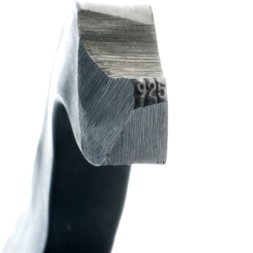 925 Steel Stamp Bent Curved Ring Inside Jewelry Marking Metal Sterling Silver