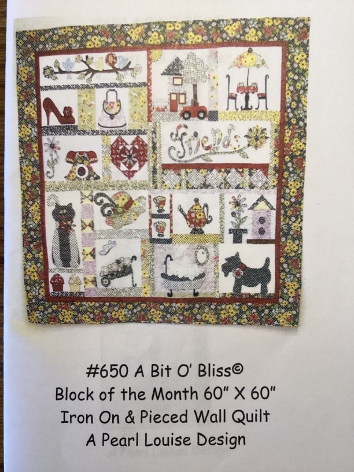 PATTERN A Bit O’ Bliss Block of the Month Quilt 1-11 Full Set NEW Pearl Louise