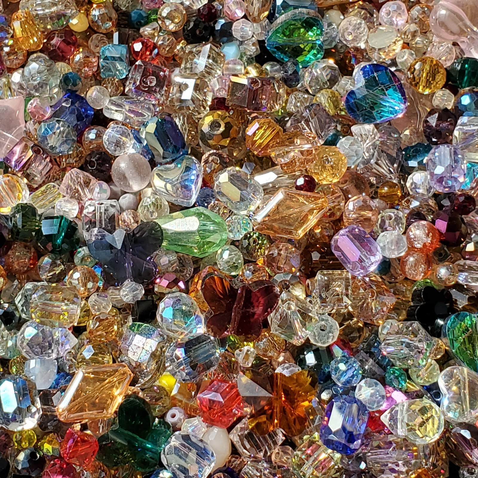 1000+ Glass Beads, 1 Lb. Loose Beads, Bulk Beads, Mix Shape Beads High Quality