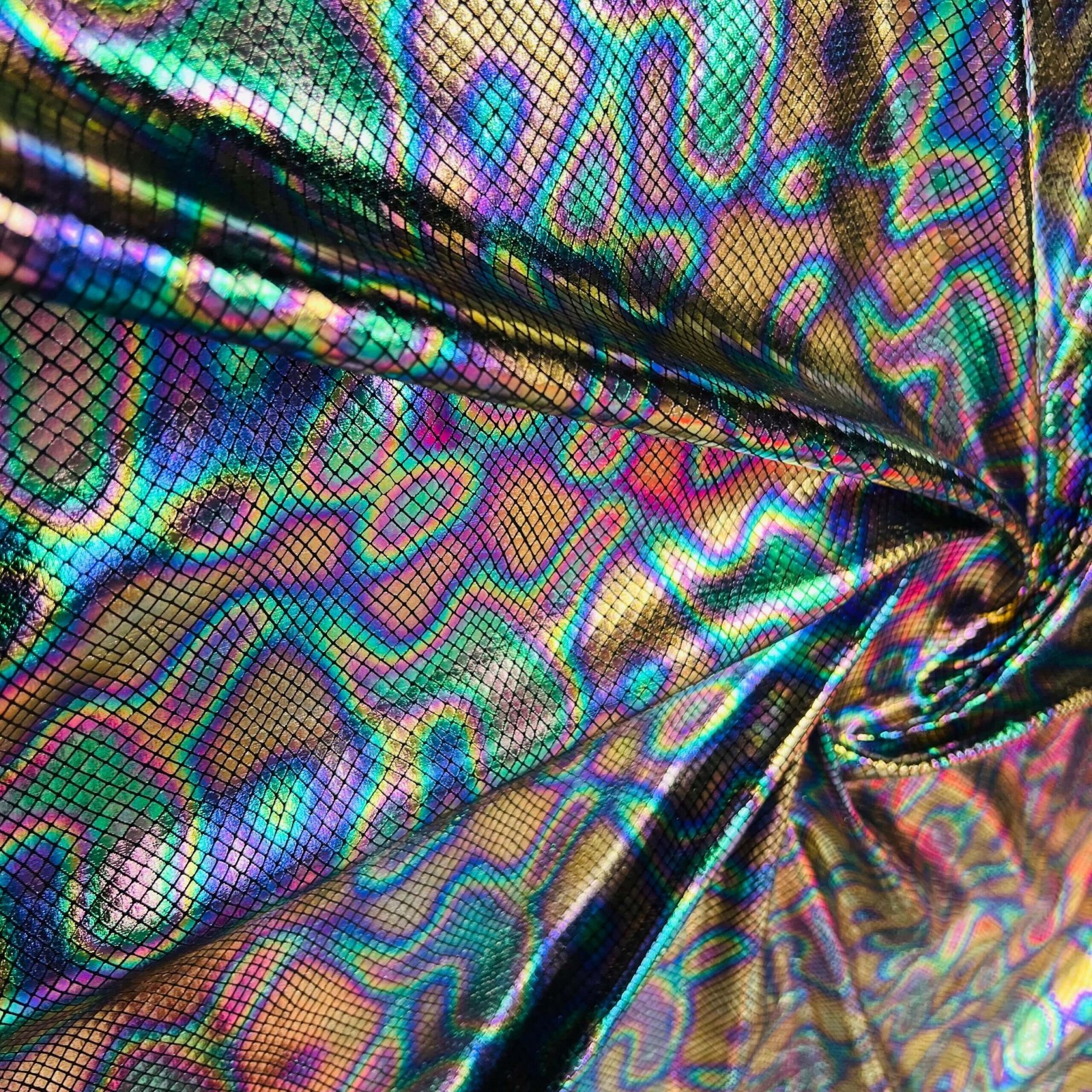 Spandex Fabric Stretch Multicolor Litmus Pearl Hologram by Yard for Swimwear