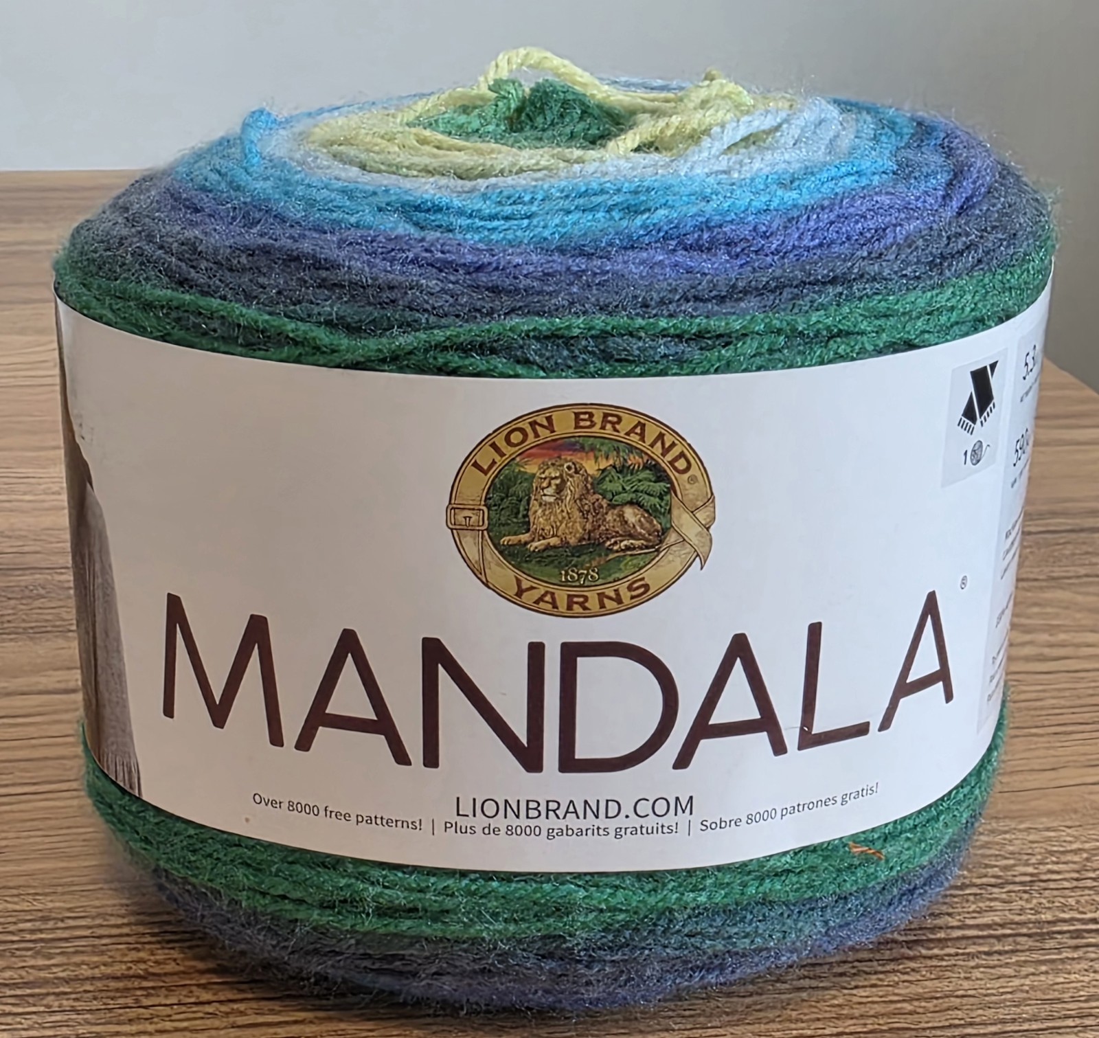 *Lot of 6* Lion Brand Mandala Acrylic Yarn Cakes, Assorted Colors