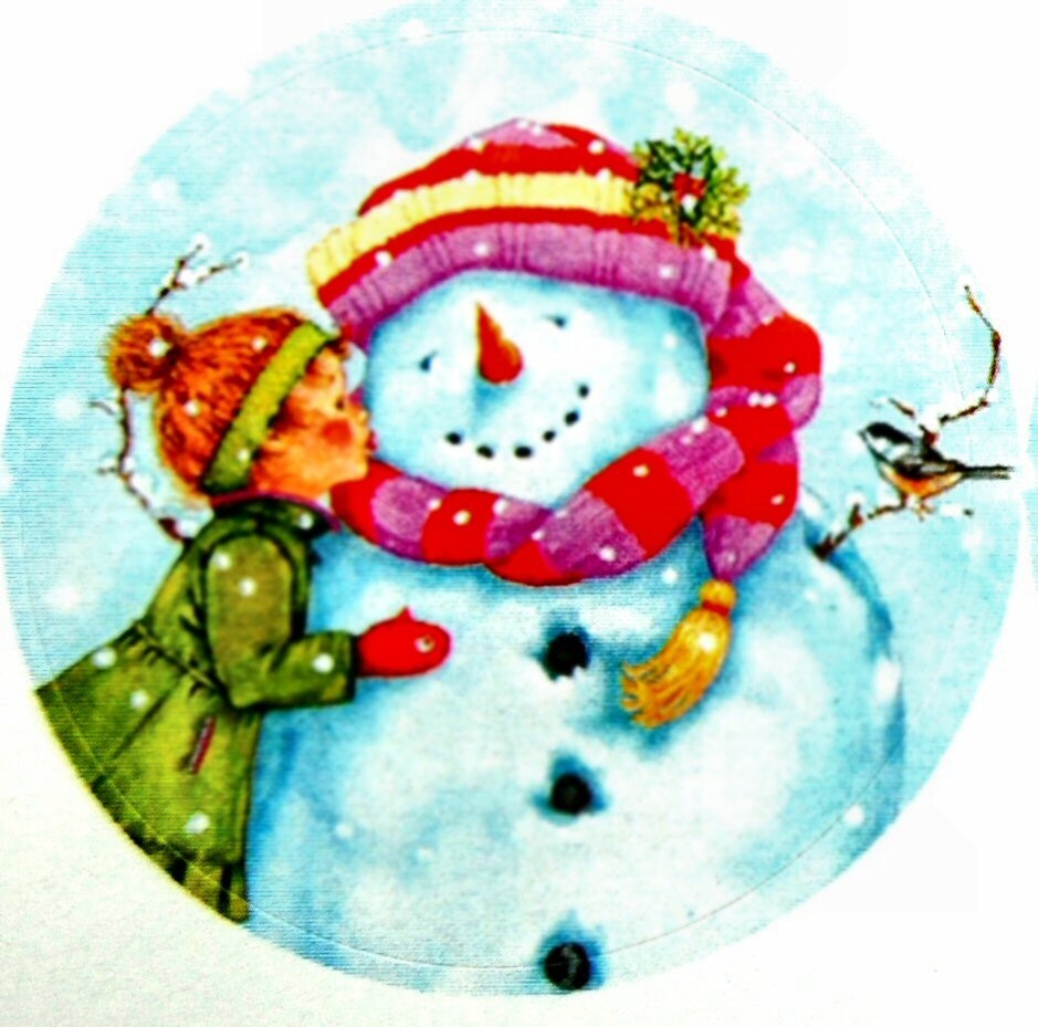 5 1/4″ x 7 1/2″ Sheet of 12 BABY ANGEL TRIO Christmas Card Seals #57 USA MADE