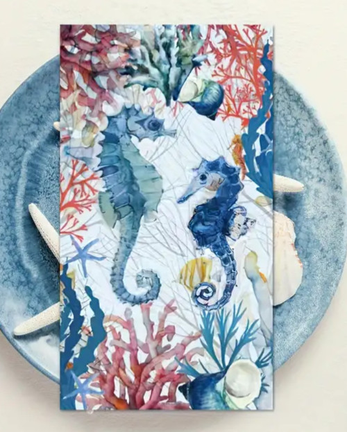 2 Ocean Seahorse Paper Napkins For Decoupage
