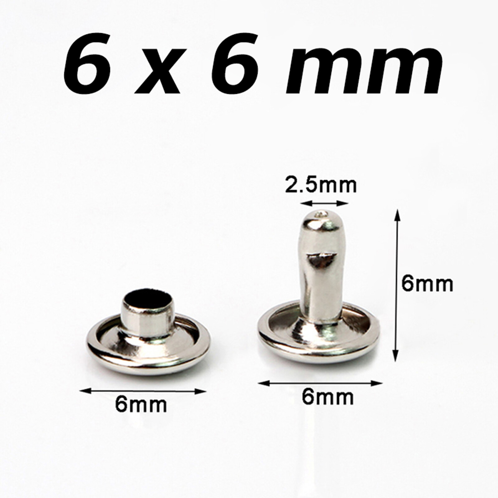 Double Cap Rivets 6 7 8 9 10 12mm Studs Rapid Rivets Leather Craft Repair DIY