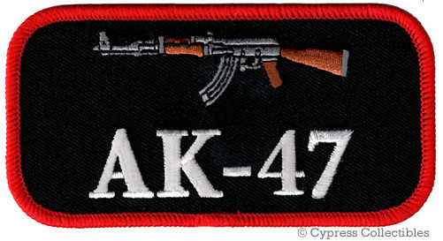AK47 PATCH iron-on embroidered GUN Kalashnikov LOGO BLACK RIFLE 2nd AMENDMENT 2A