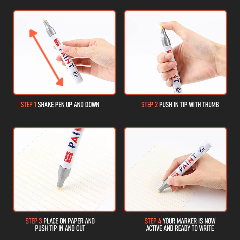 10Pcs Waterproof Permanent Paint Marker Pen For Car Tyre Tire Tread Rubber Metal