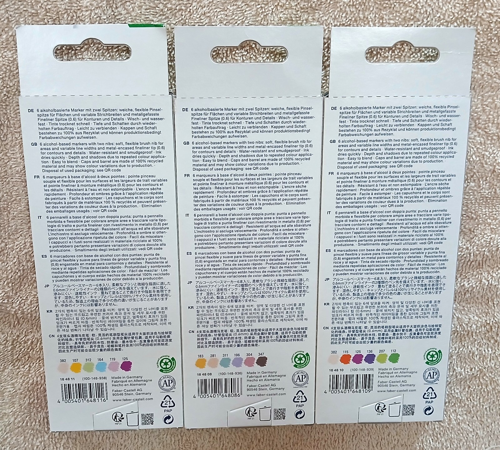 NEW ~ Faber-Castell Lot of 3 ~ 6 Packs ~ Goldfaber Sketch Dual Marker Sets ~ #3