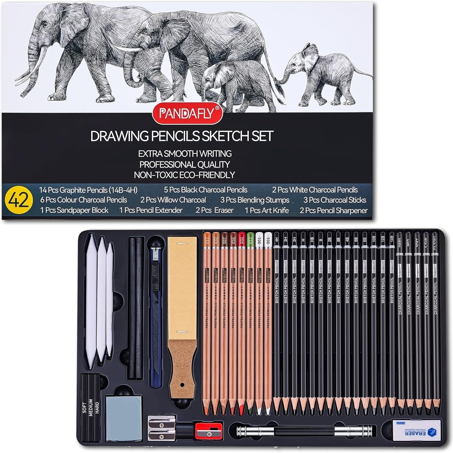 Drawing Sketching Pencil Set, 42 Pack Pro Art Pencil Kit with Graphite Pencil…