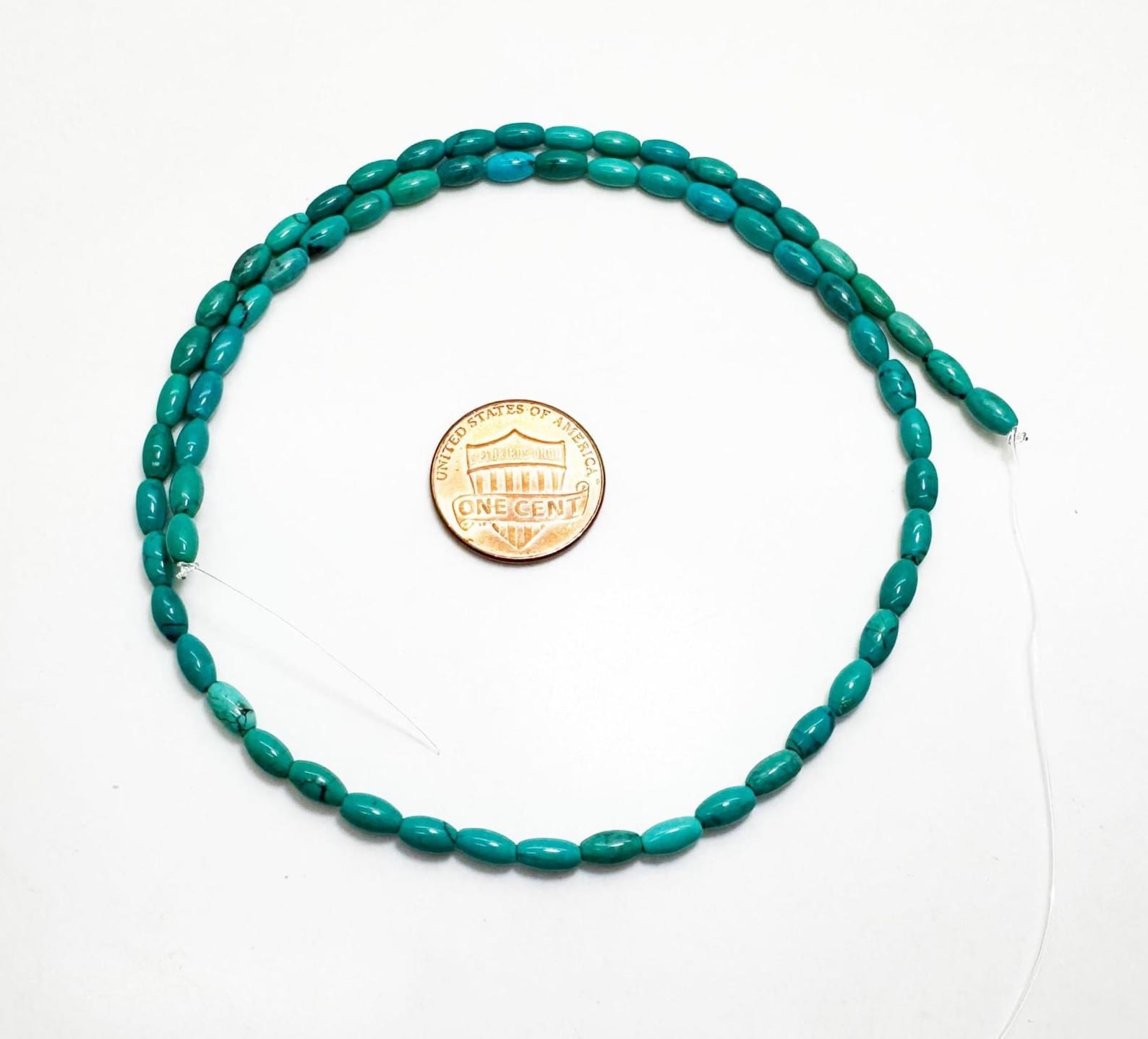 Genuine Natural Arizona Turquoise Polished Cylinder Barrel Gemstone Beads PGS287