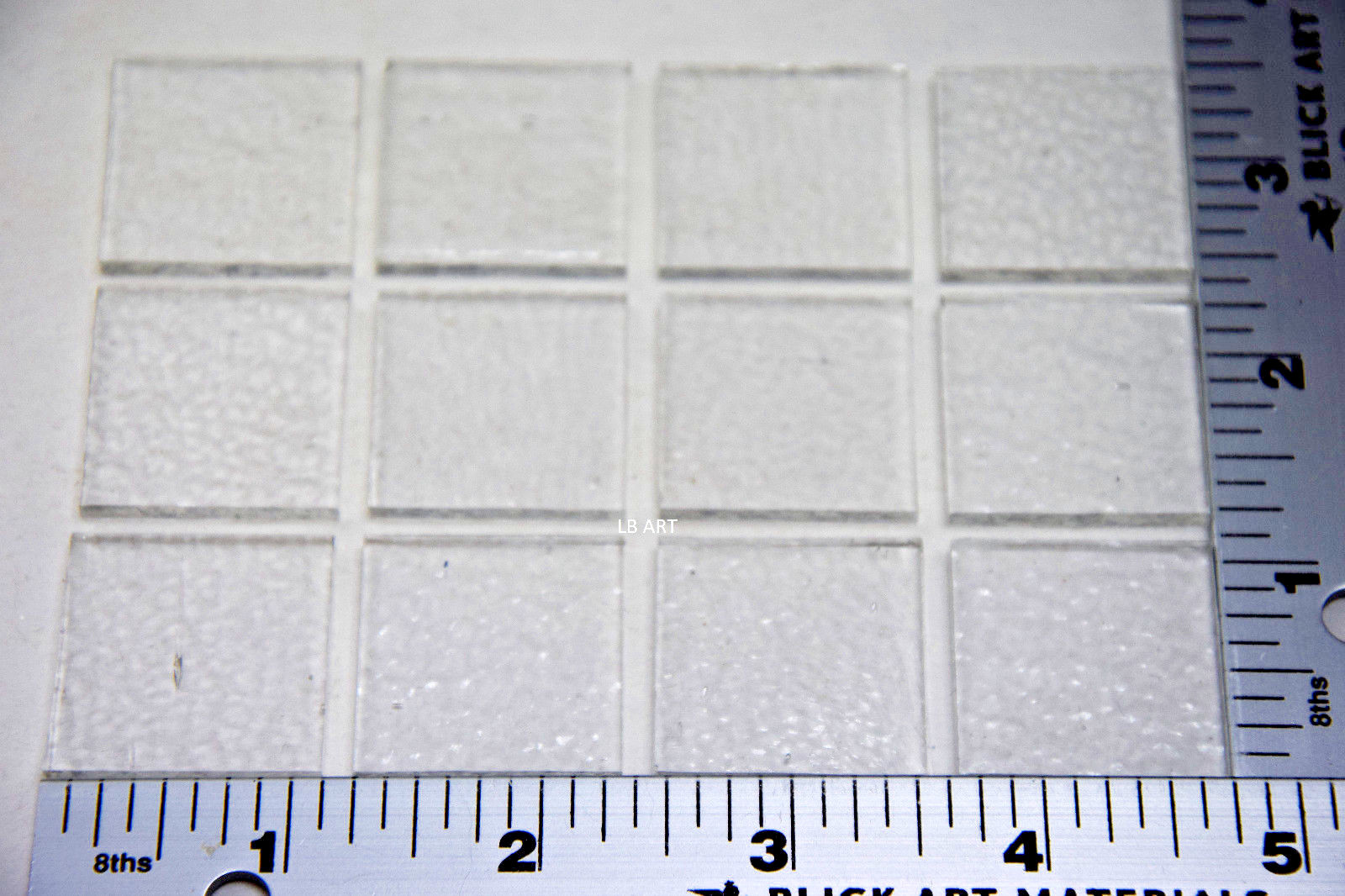 12 PIECES 1″ x 1″ CLEAR BULLSEYE 3mm THICK GLASS 90 COE FUSIBLE