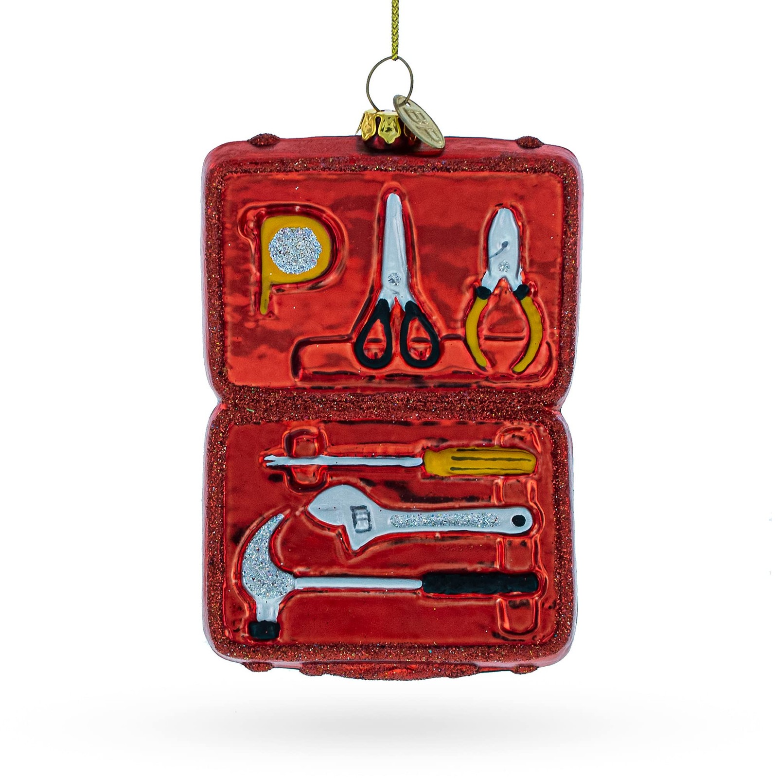 Bestpysanky Handyman Toolbox Glass Christmas Ornament
