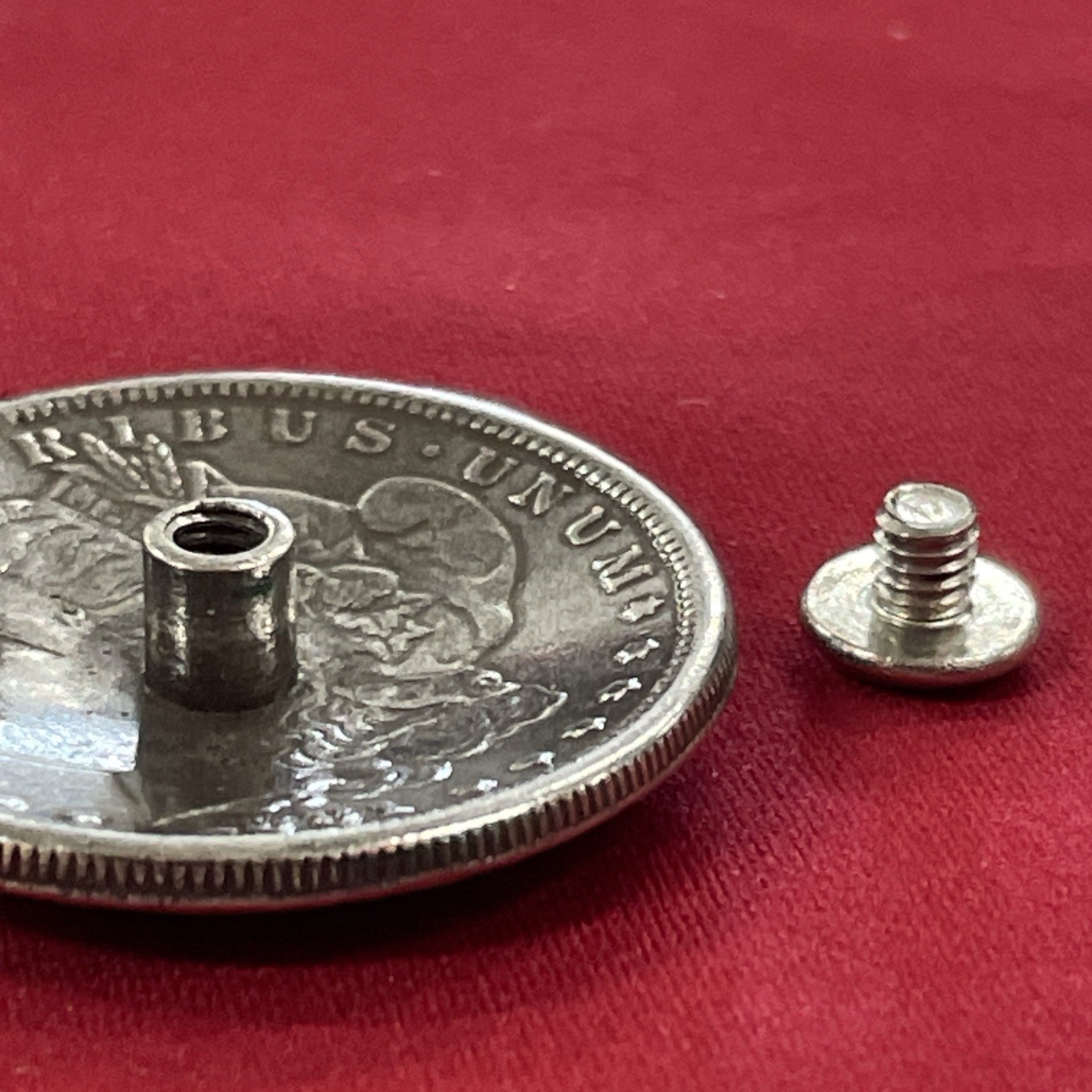 Vintage 1881 Morgan Silver Dollar Coin Replica Screw Back Concho