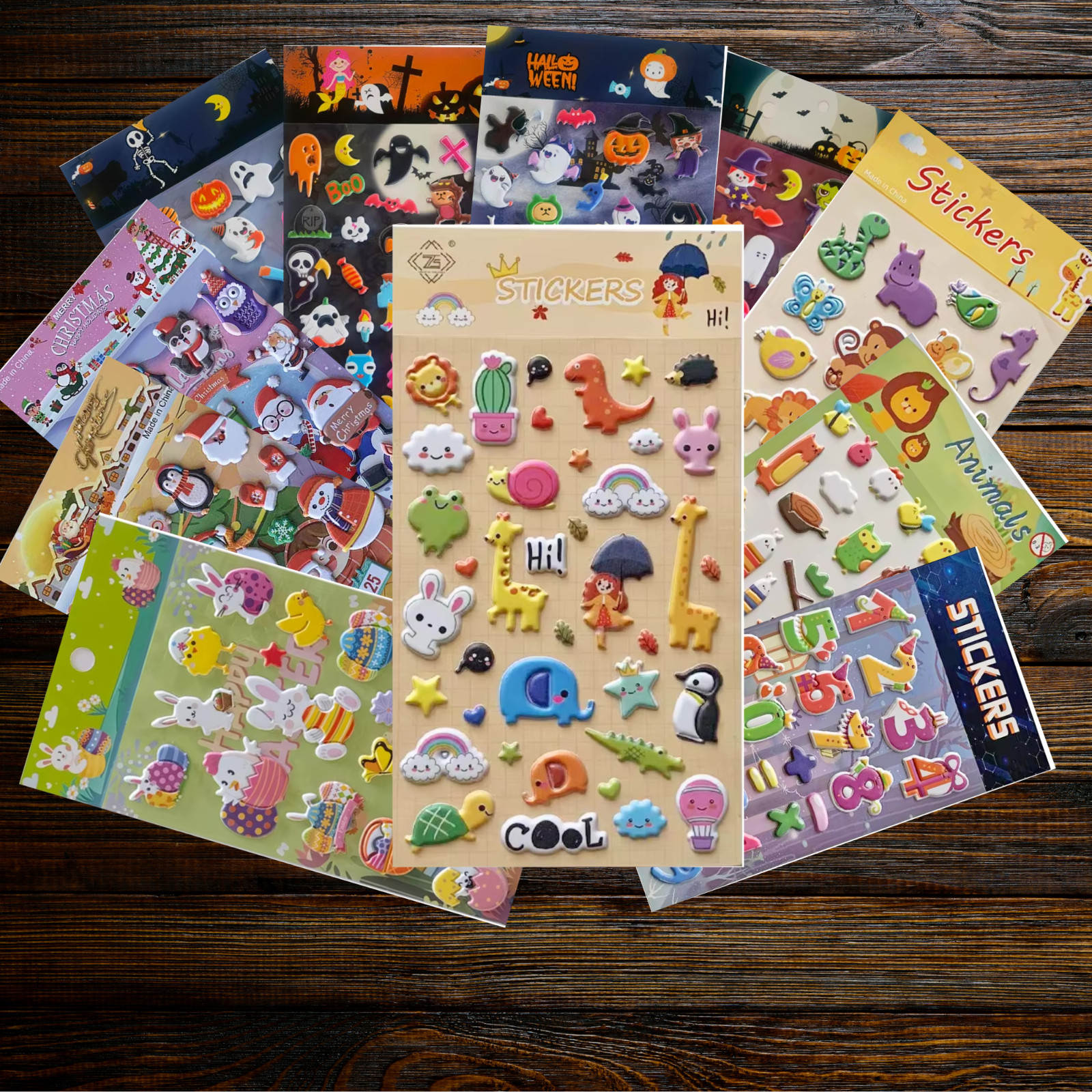 3D Puffy Sticker Bundle: Halloween, Easter, Animal Stickers for Kids