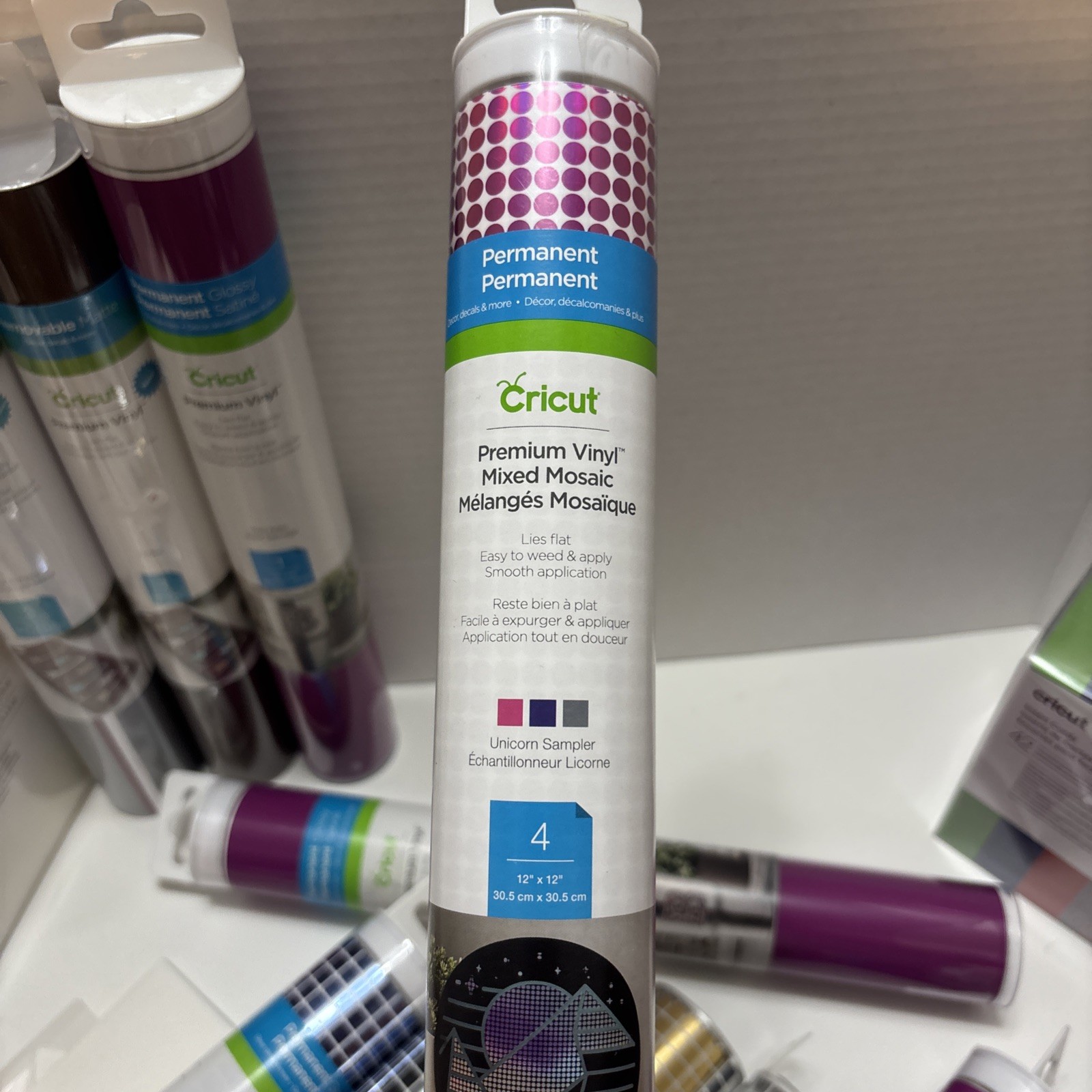 Bulk Lot Cricut 15 Items.Iron-On, Permanent Vinyl, Glossy, Removable, Foil, Card