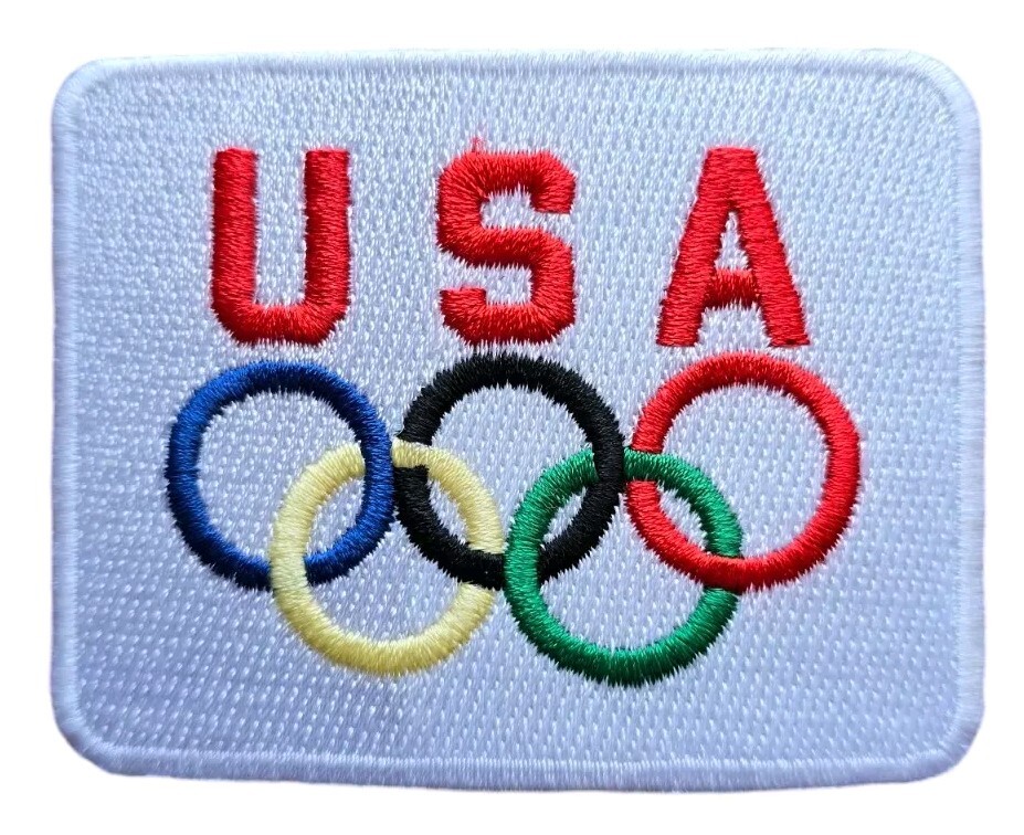 USA OLYMPICS UNITED STATES TEAM IRON ON PATCH SPORTS HAT CAP VINTAGE STYLE