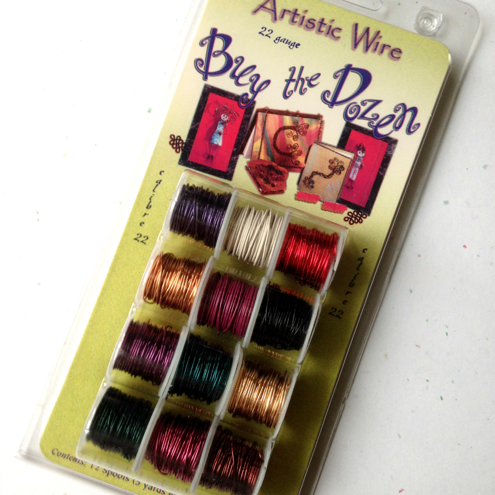 Artistic Wire – 22 ga. Perm. Plated Copper Wire- 12 colors – New