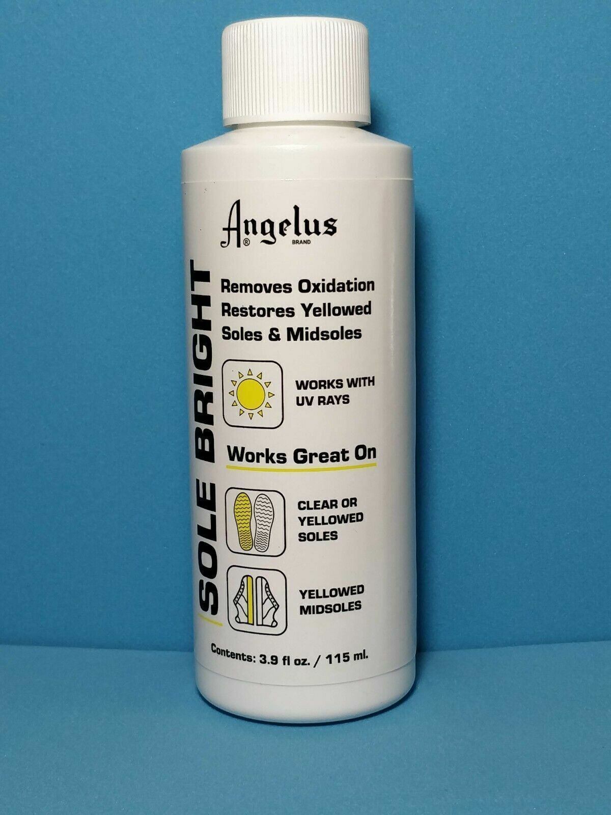 Angelus Sole Bright, Icy Sole Restorer Sauce, Removes Yellowing! NEW PACKAGE