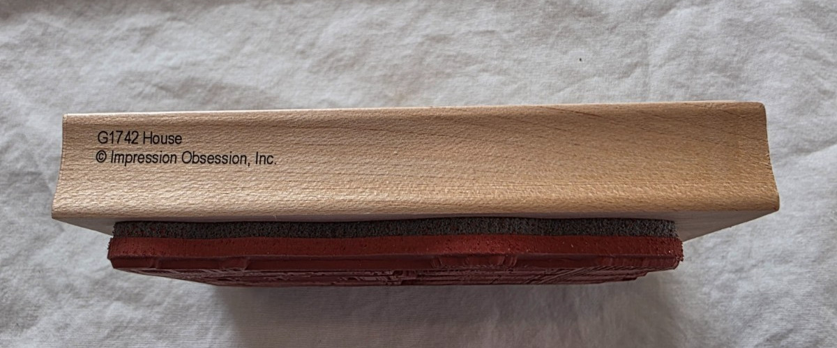 Impression Obsession House G1742 Large Wood Block Rubber Stamp Colonial Rowhome