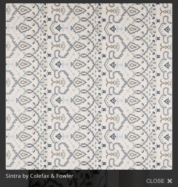 COLEFAX & FOWLER CURTAIN FABRIC Sintra Blue 20 Yard Bolt Imported Designer