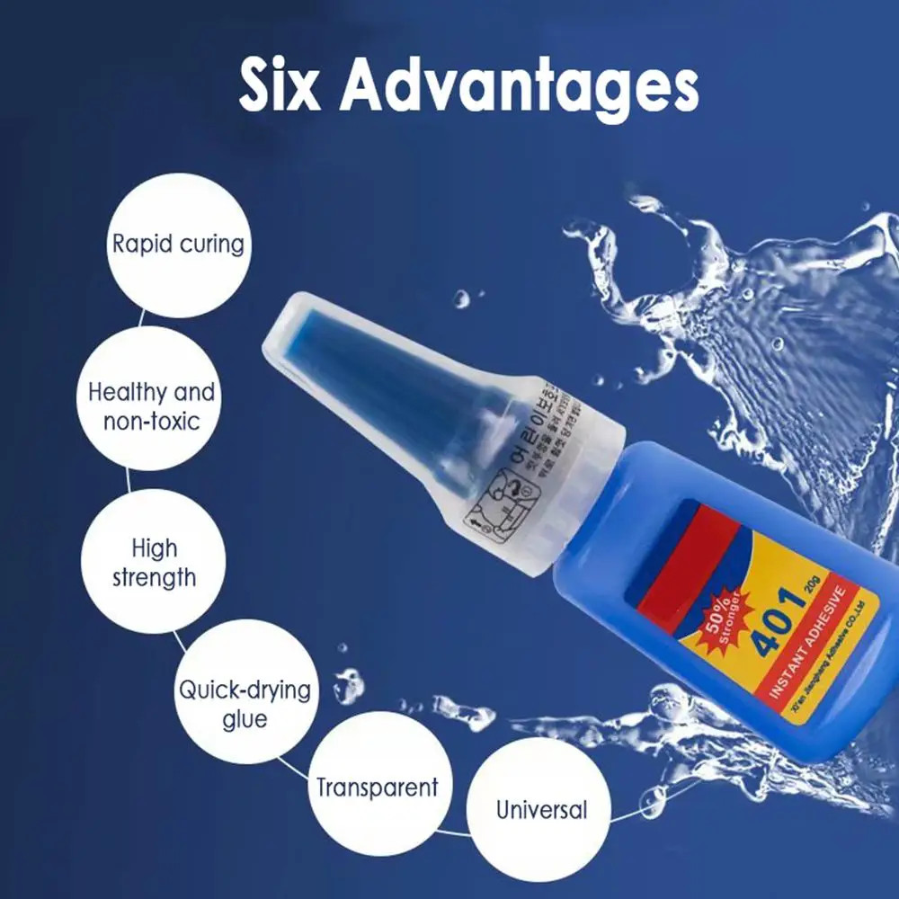 20G 401 Glue Instant Fast Adhesive 20ML Bottle Stronger Super Glue Multi-Purpose