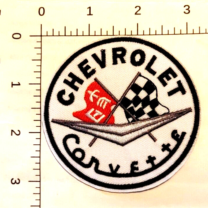 Corvette car company round Embroidered Patch Iron-On Sew-On US shipping