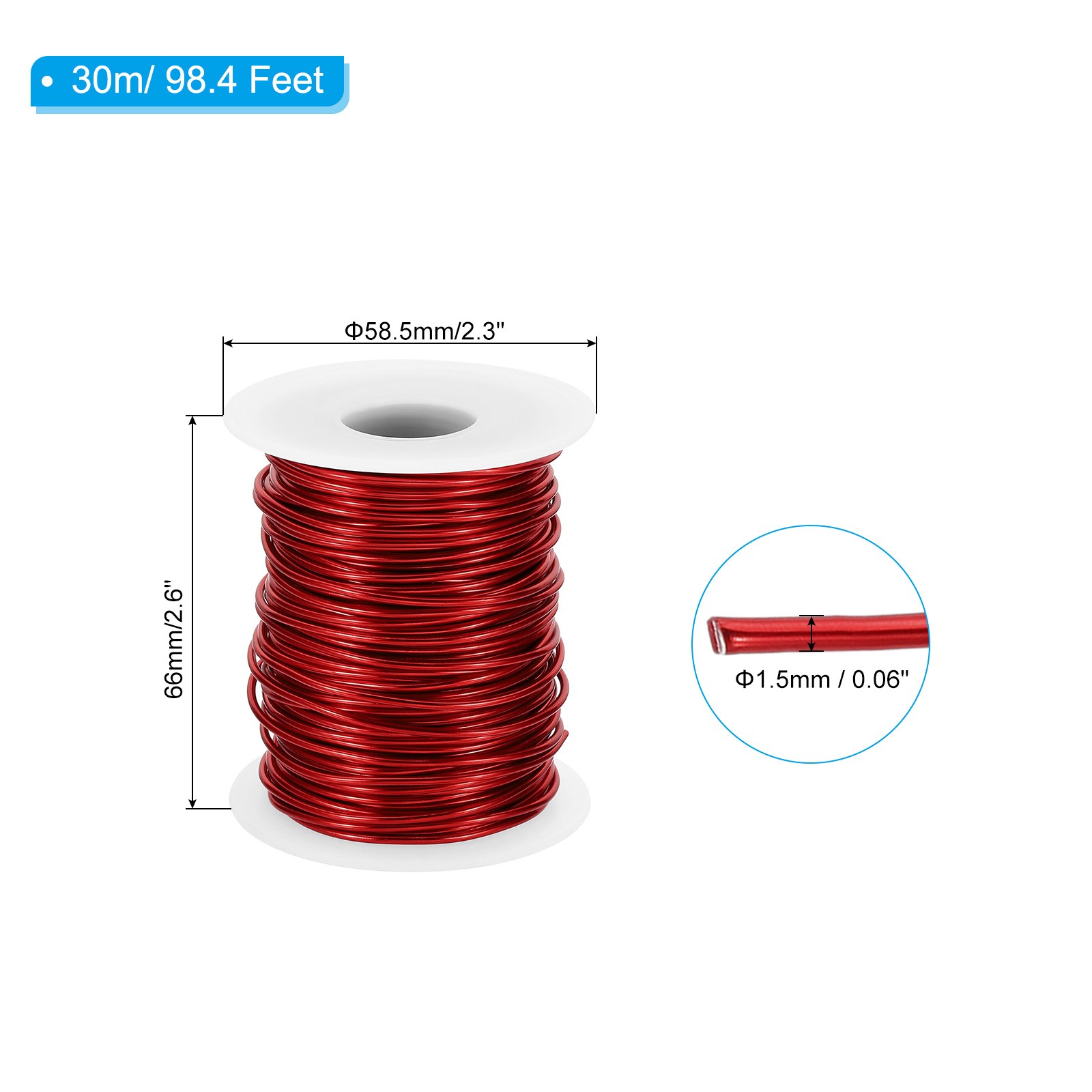 1.5mm Aluminum Wire for Sculpting, Jewelry Making, Metal Wrap, Red