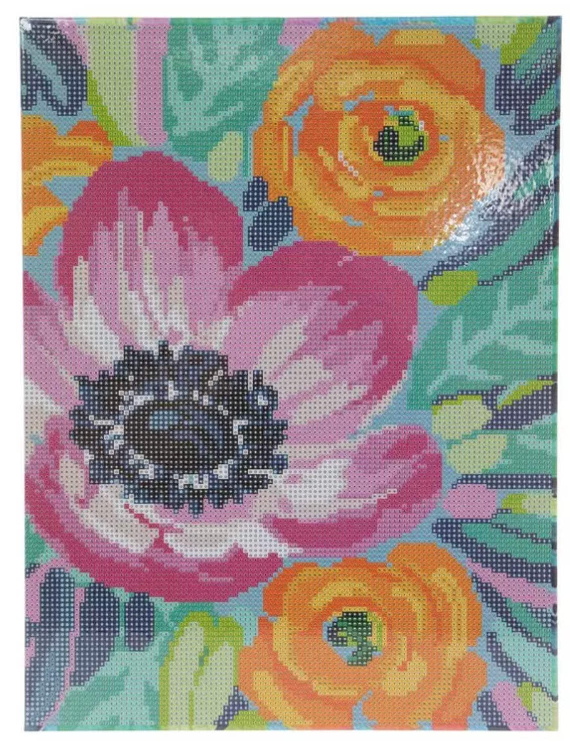 STRETCHED CANVAS DIAMOND DOT ART KITS – HOBBY LOBBY- Colorful Flowers