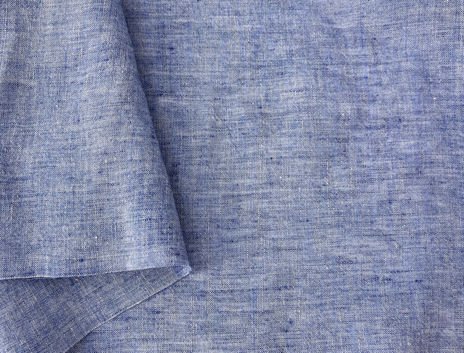 100 Linen Dyed Chambray Pre-Washed Lightweight Handfeel 5254 The Linen Lab