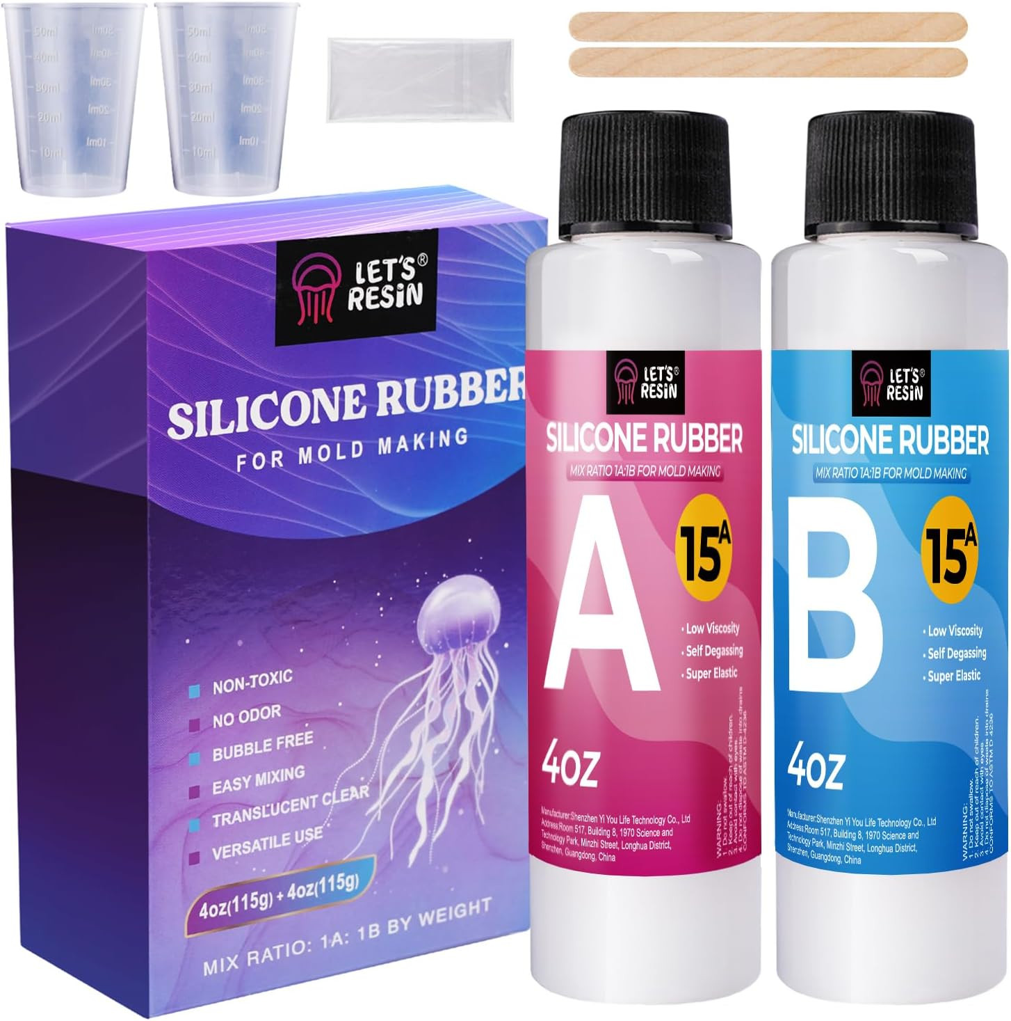 8Oz Silicone Mold Making Trial Kit Fast Cure Mold Making Silicone Rubber Easy