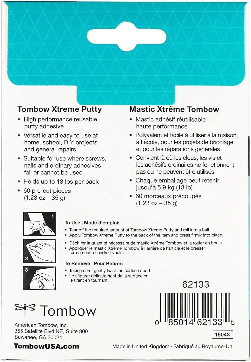 Xtreme Removable Mounting Putty 60 Count Reusable Indoor Outdoor High Strength