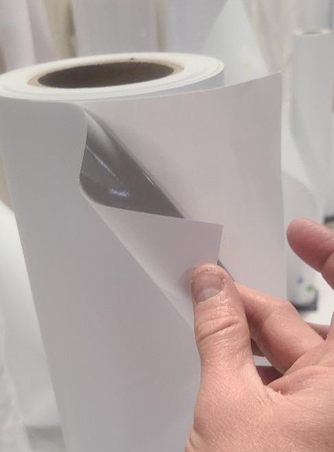 3.4mil Gloss & Matte White Vinyl Decal Sticker Gray-Back Permanent Adhesive