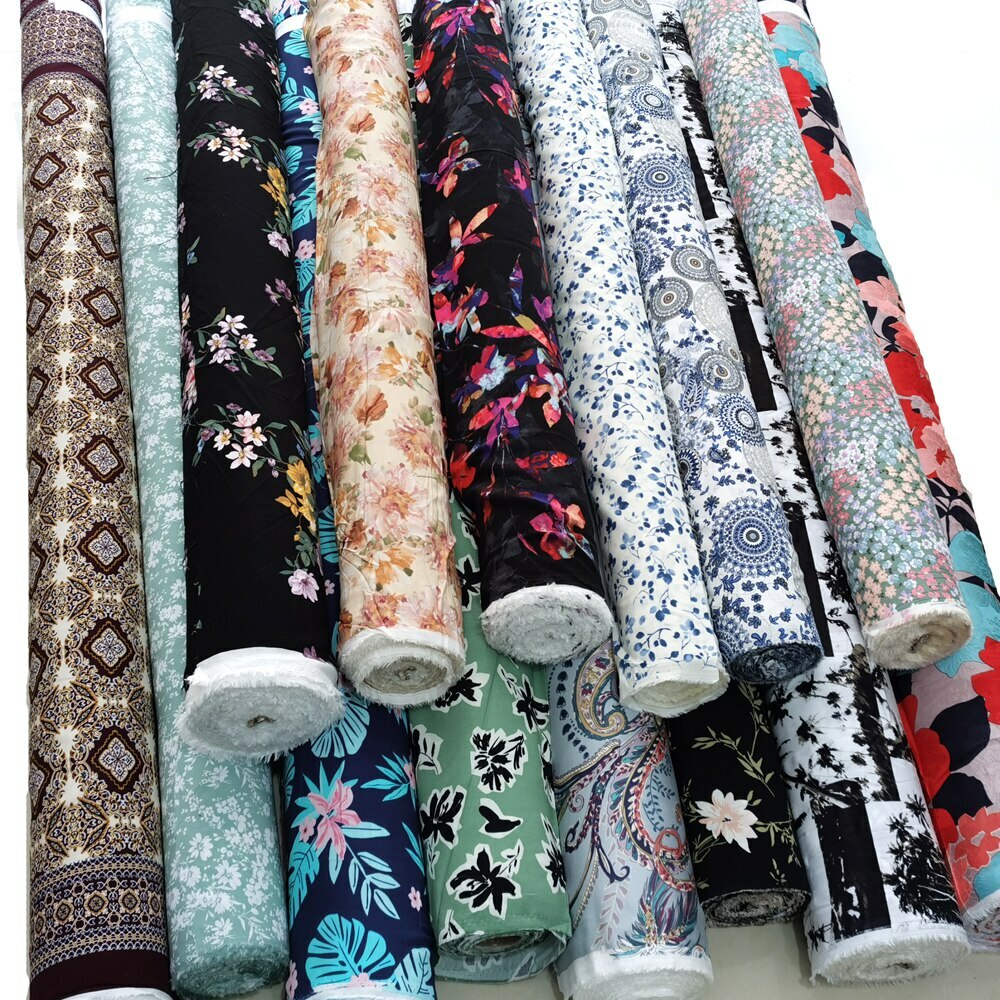1 Yard X 1.4 meter Soft Viscose Fabric Geometric Floral Patchwork Poplin Rayon