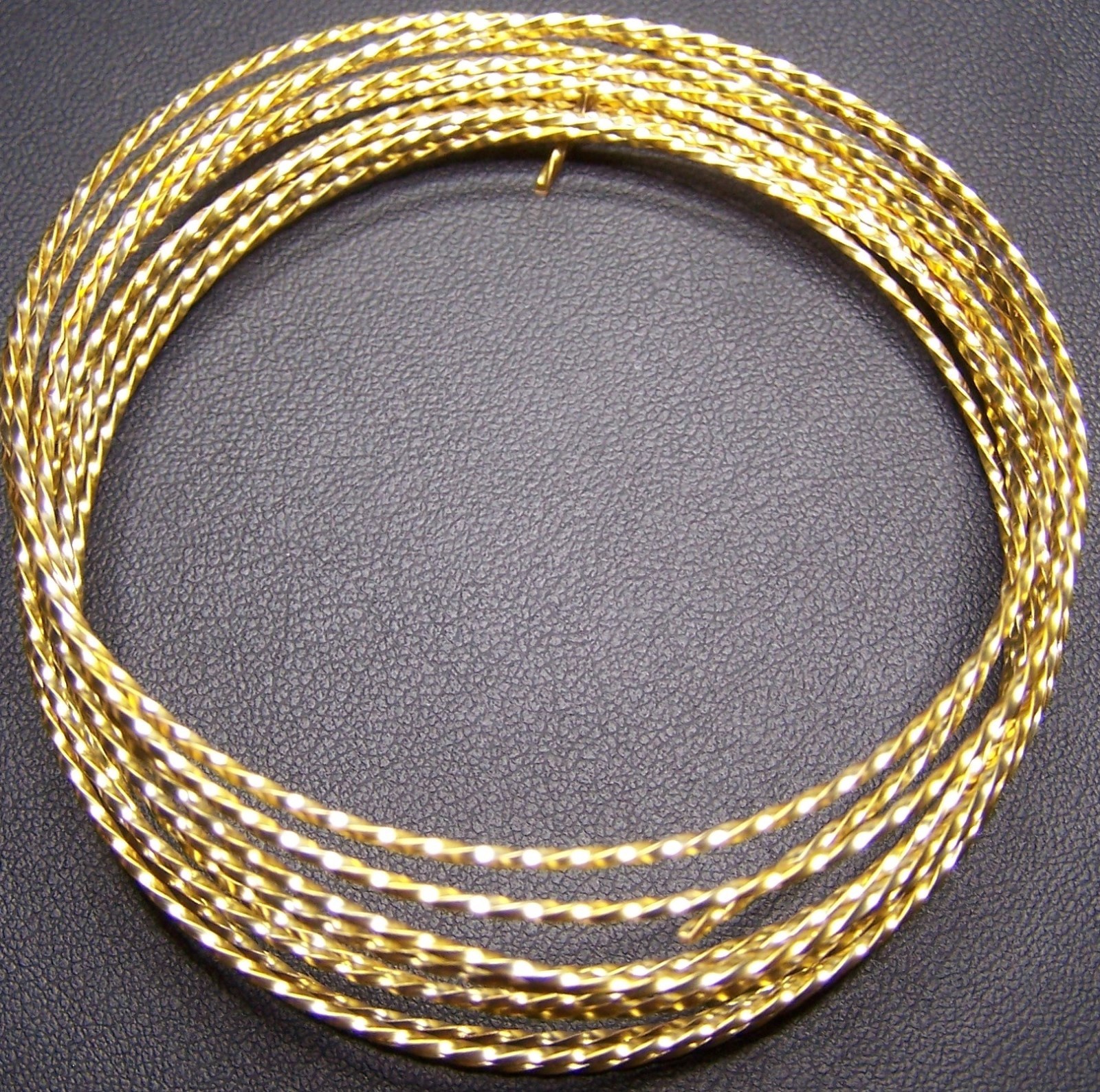 21 Gauge Permanently Colored Wire. Gold Colored. TWISTED SQUARE. 15 feet.