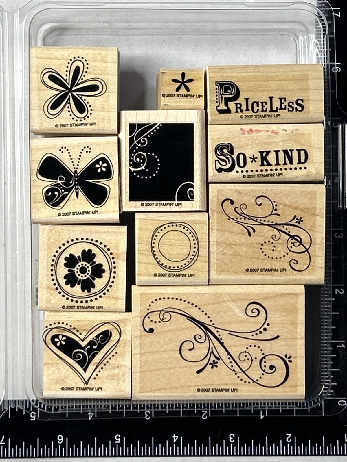 Stampin Up! Priceless Rubber Stamps Heart Butterfly Mixed Themes Flowers