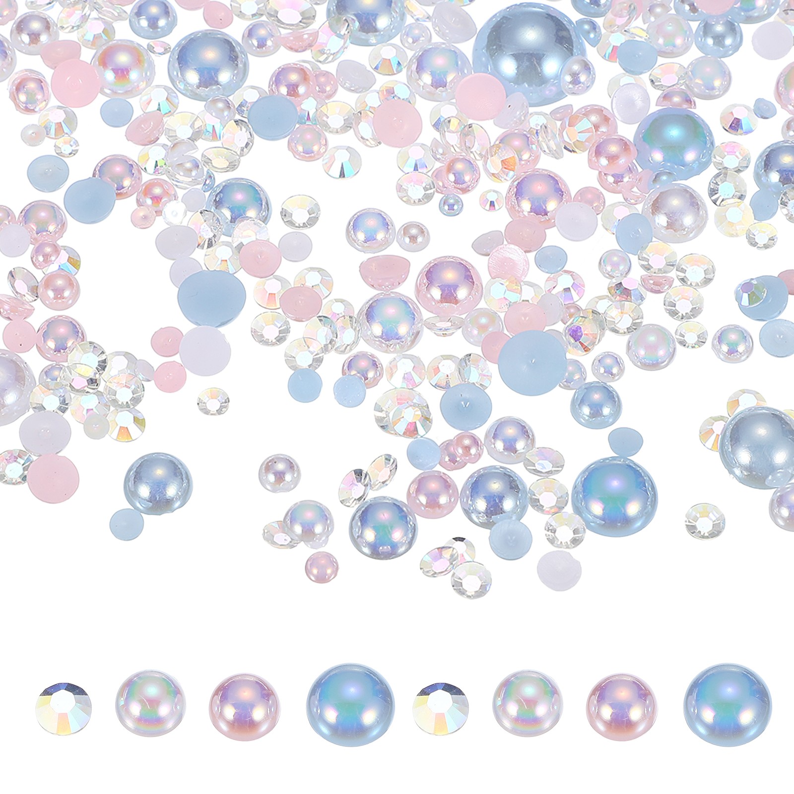 100g 2-10mm Mix Pearls, White AB