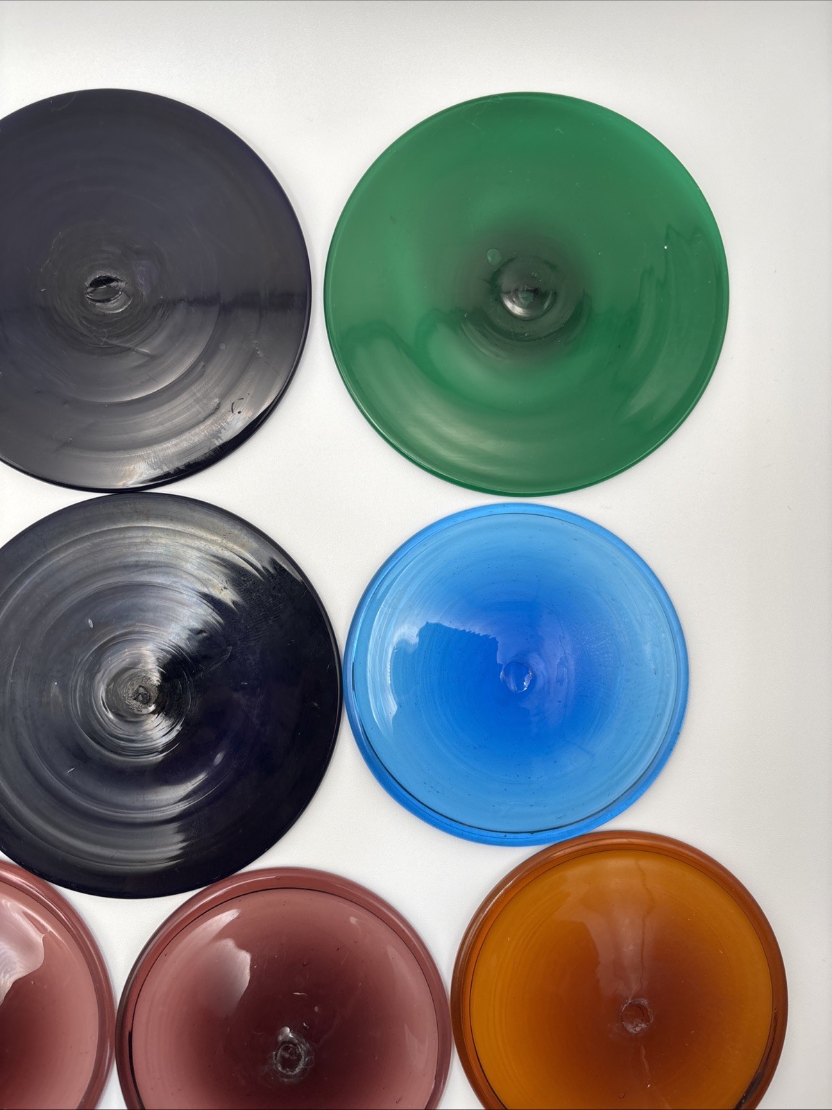 Vintage Hand-Blown Glass Rondels Lot (10 Pcs) 4” 3” Stained Glass