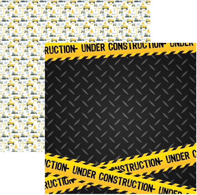 Under Construction, DS scrapbook paper – Scrapbook Customs 31104