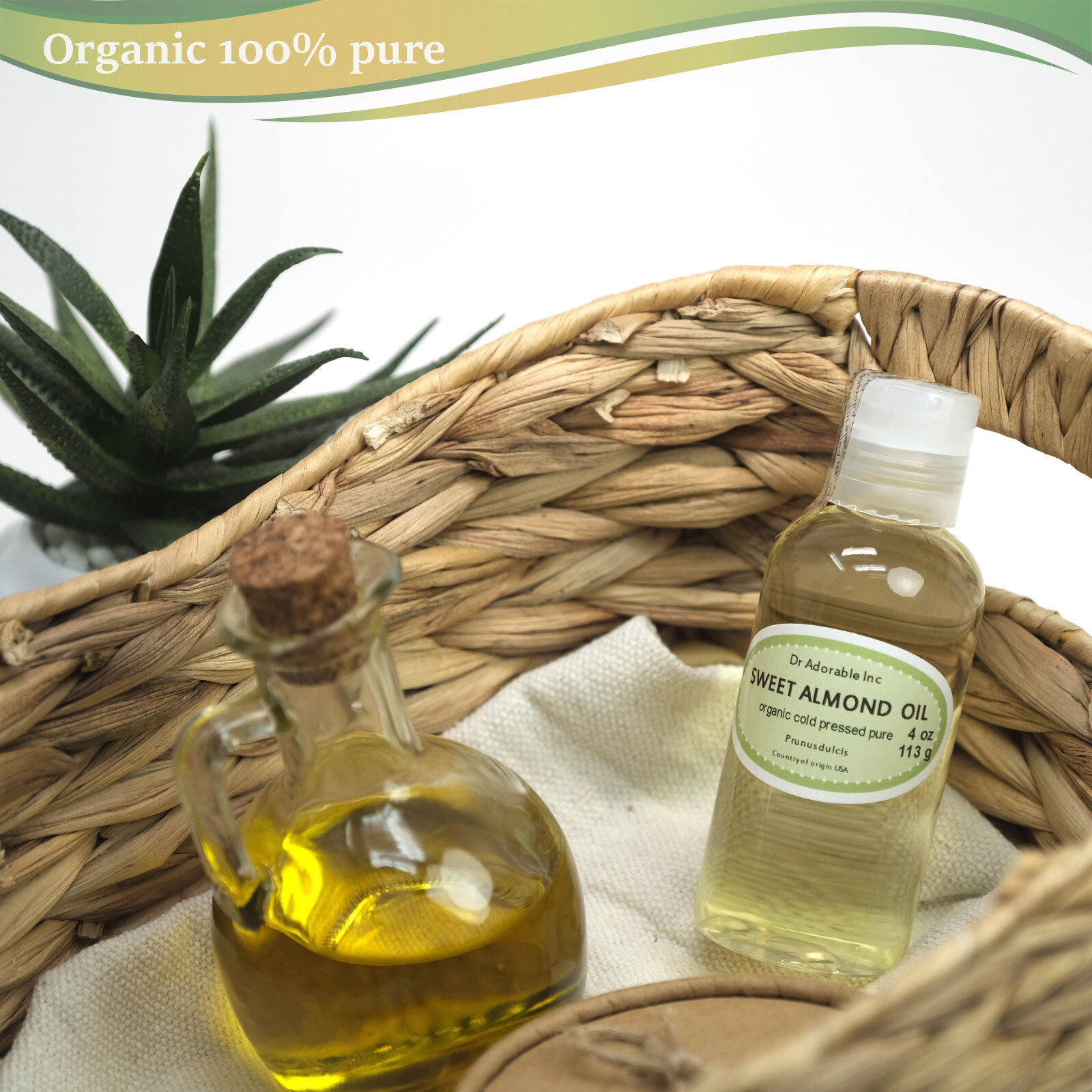 4 Oz Sweet Almond Oil 100% Pure Organic Cold Pressed Best Fresh Multi Purpose