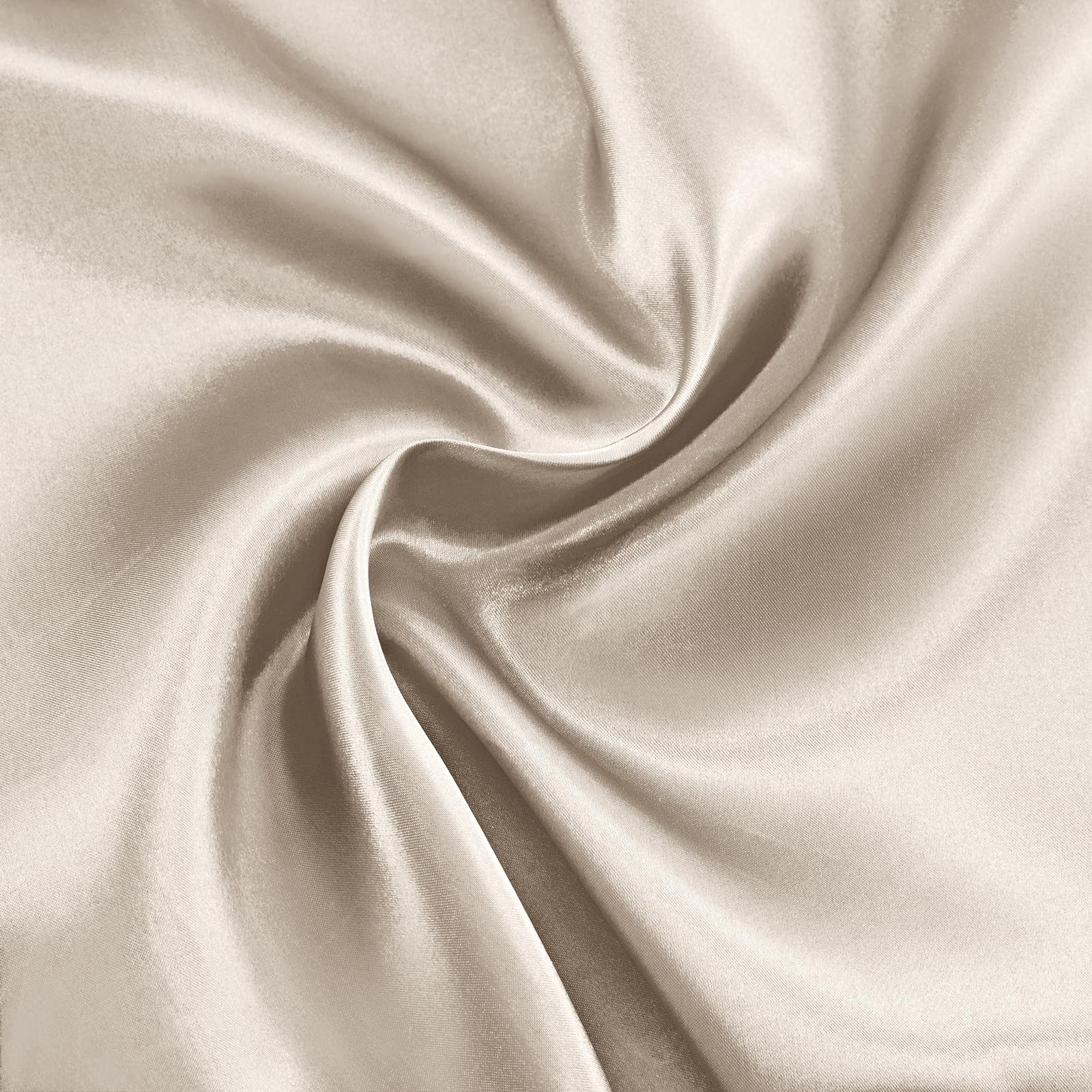 Beige Satin Fabric by the Yard, 5 Yard x 60 Inch Wide Silky Charmeuse Satin F…