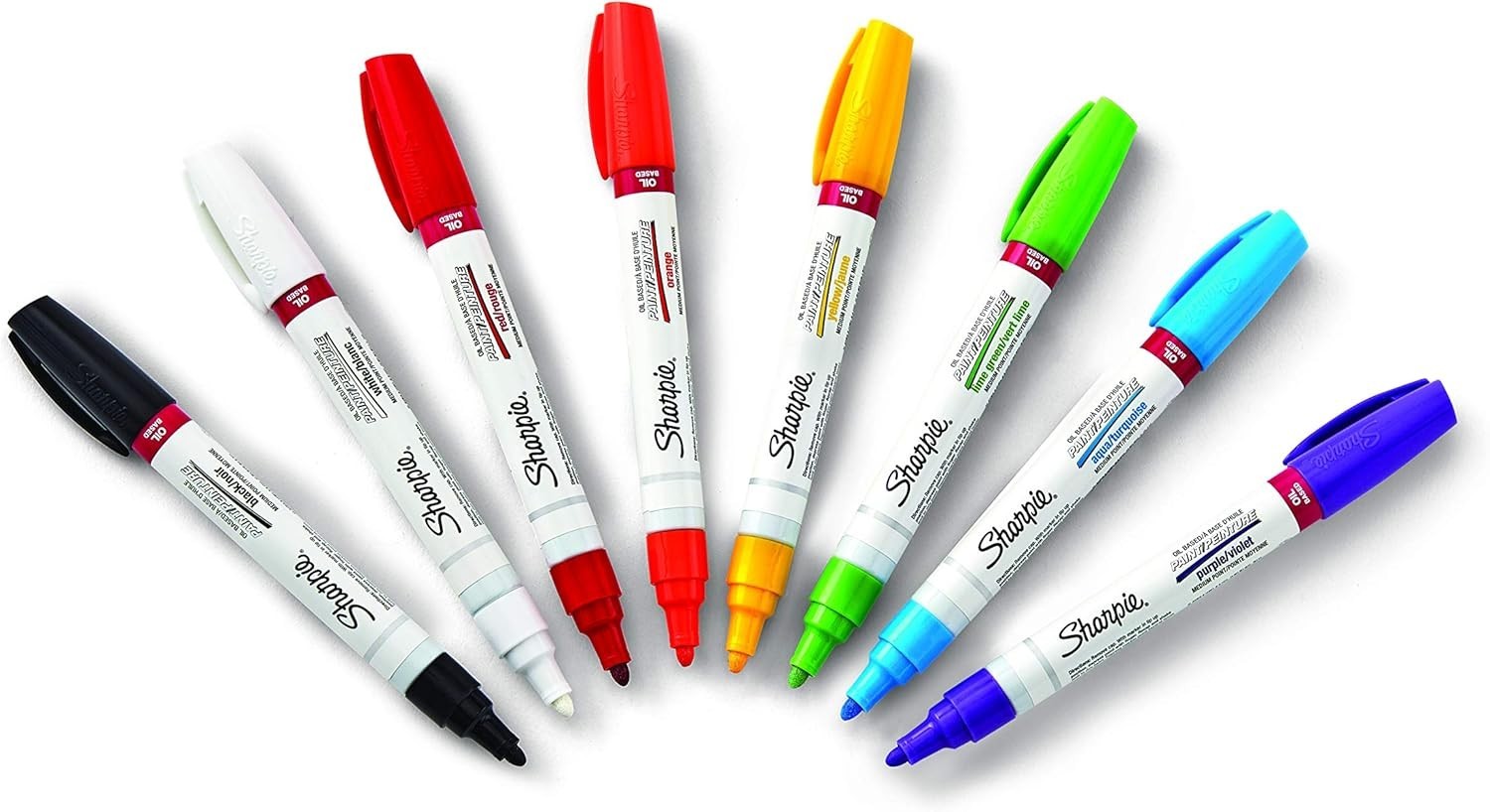 Sharpie Oil-Based Paint Markers 8-Pack Medium Point Assorted Colors Art Painting