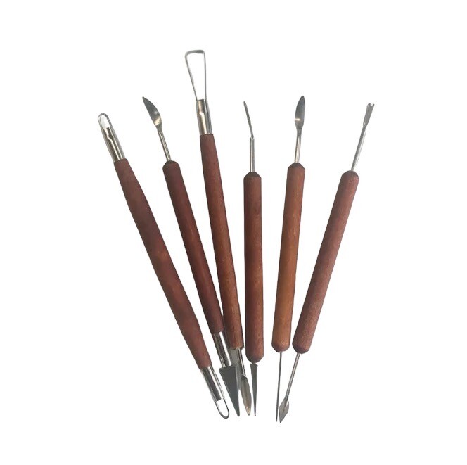 6 PCS Clay Tools Sculpting, Double-Sided Polymer Carving Wood Tools Kit