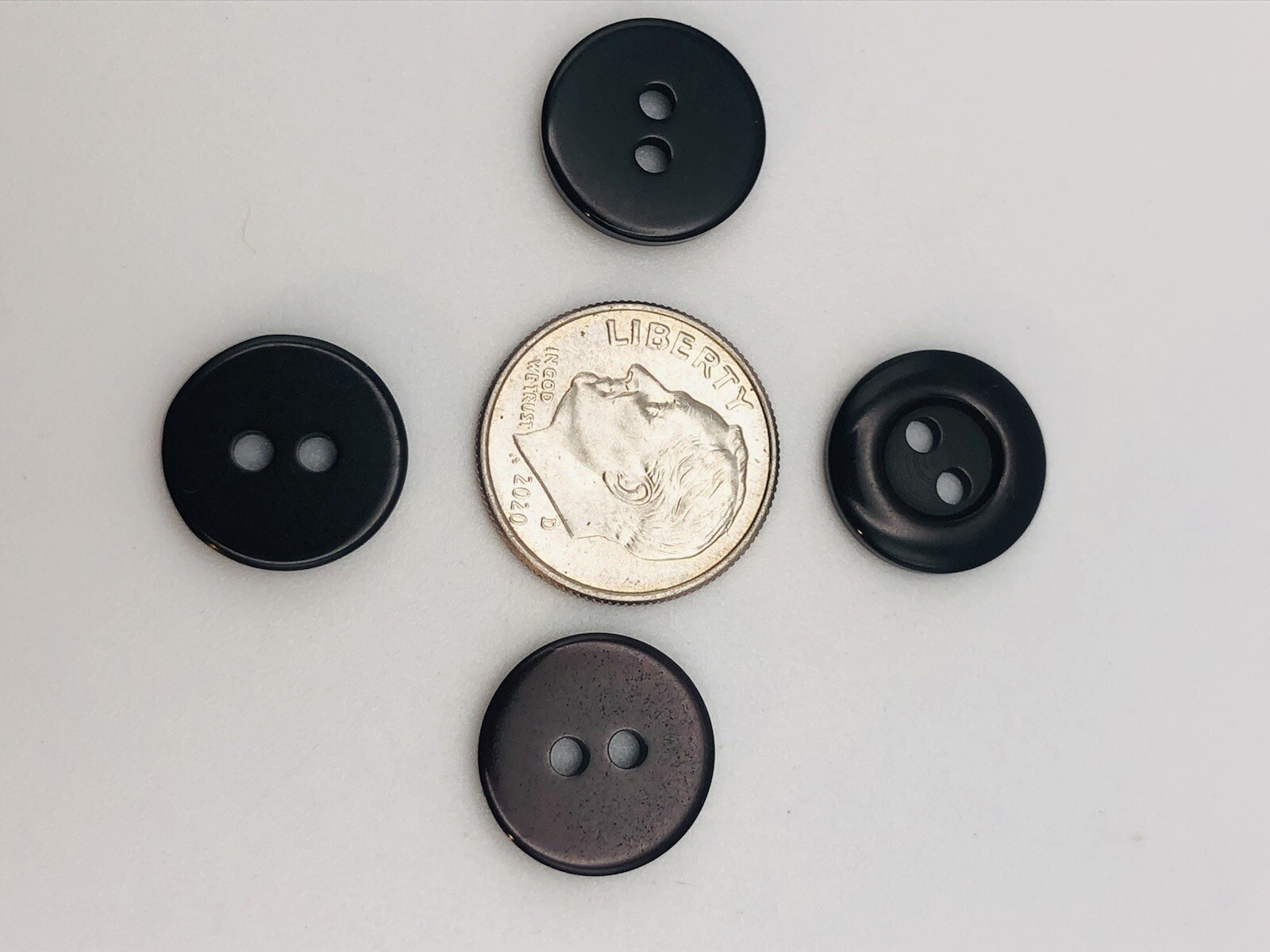Vtg Dark Red Opaque Round 2-Hole Button w/ Raised Edge 13mm Lot of 8 & 80 D816wc