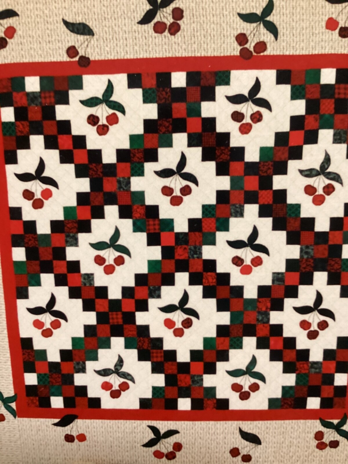 PATTERN LARGE Cherry Block Quilt Pieced or Applique NEW Simple Pleasures