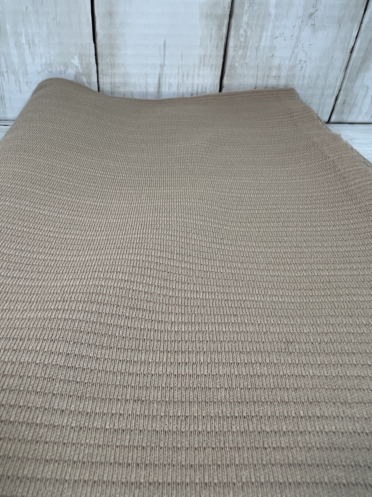 Tan Brown Polyester Ribbed Fabric 1.75 Yard 60 Wide Unbranded Vintage Medium Wt.