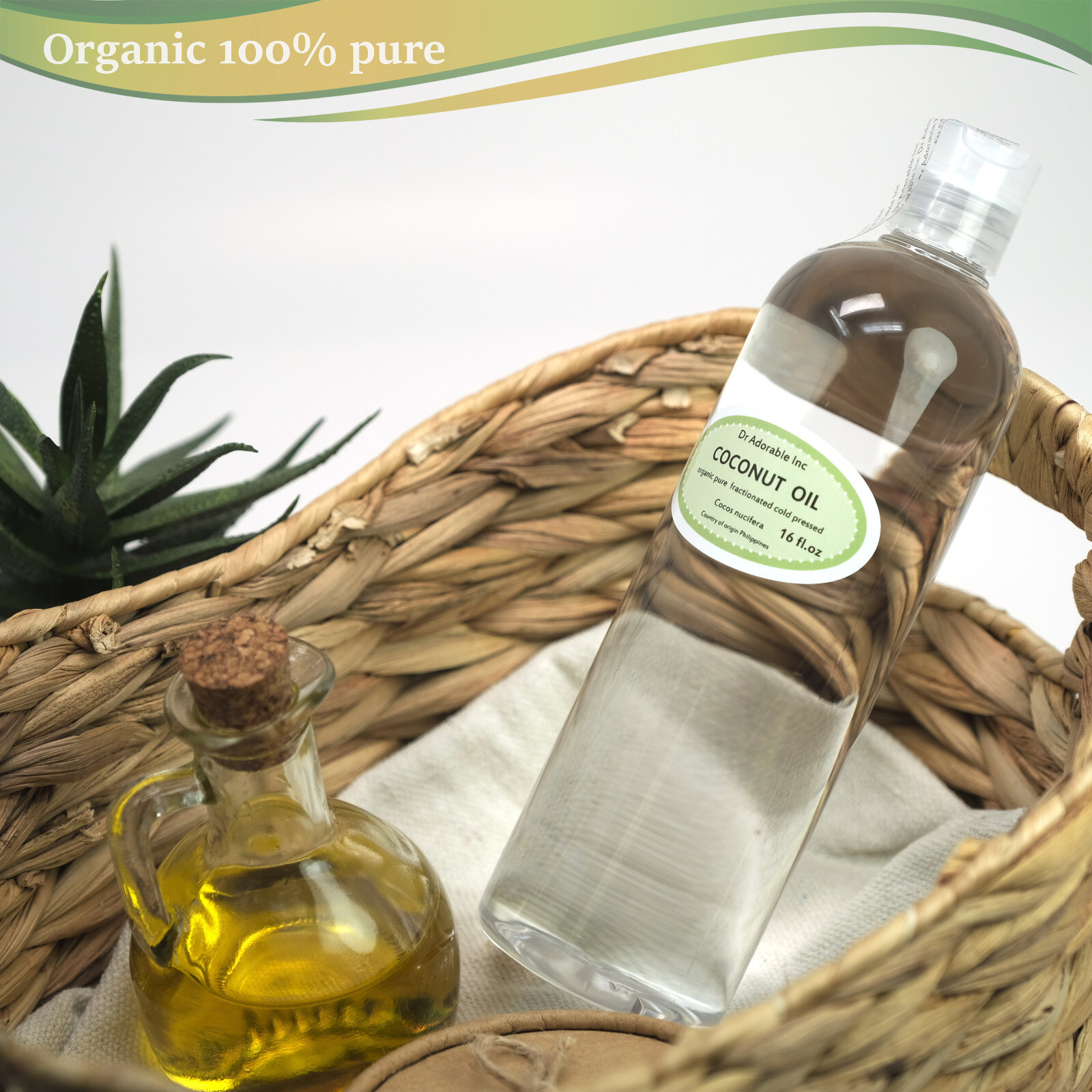 16 Oz Premium Pure Organic Cold Pressed Best Fractionated Coconut Oil Shiny Hair