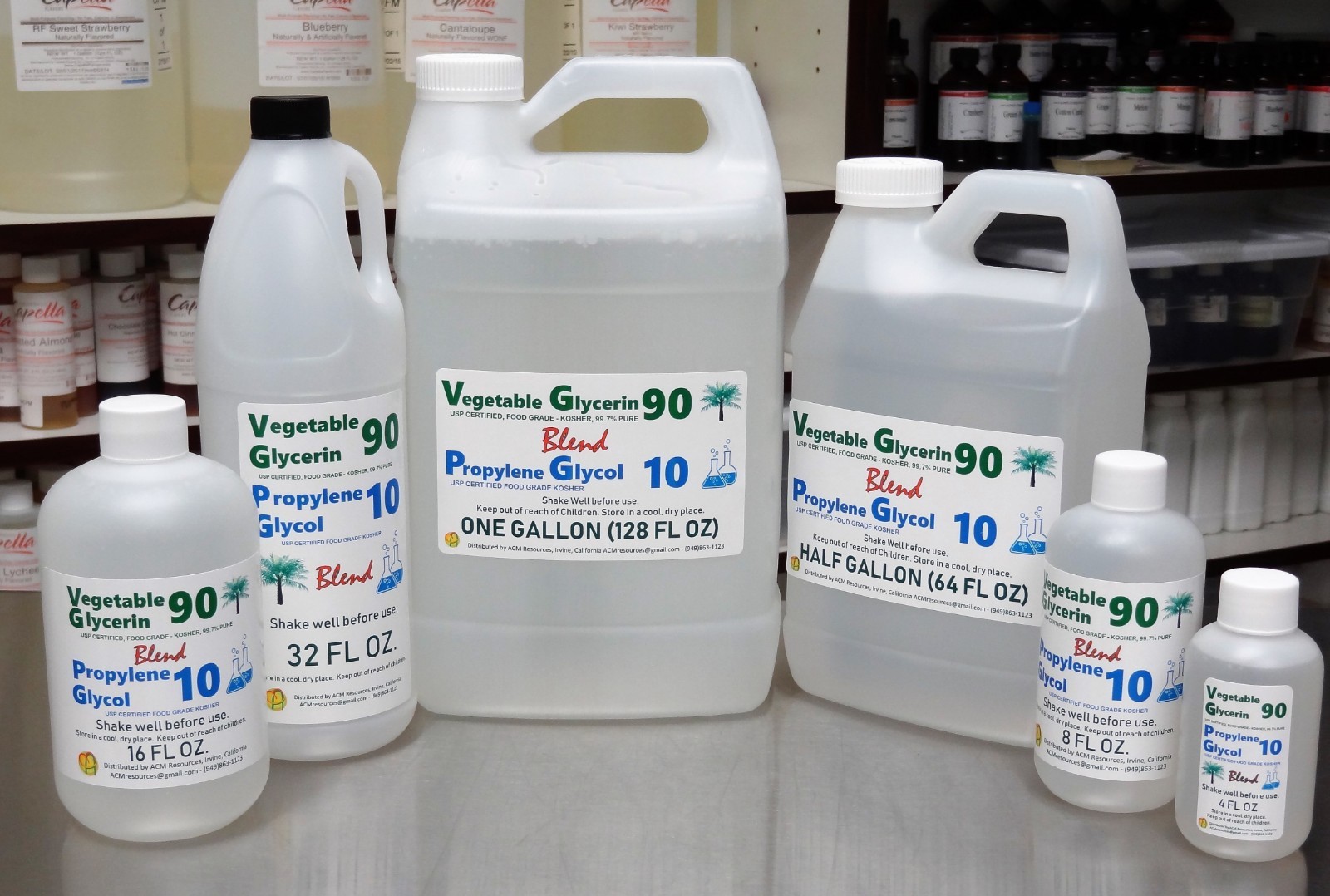 90/10 BLEND -VG / PG VEGETABLE GLYCERIN & PROPYLENE GLYCOL USP KOSHER FOOD GRADE