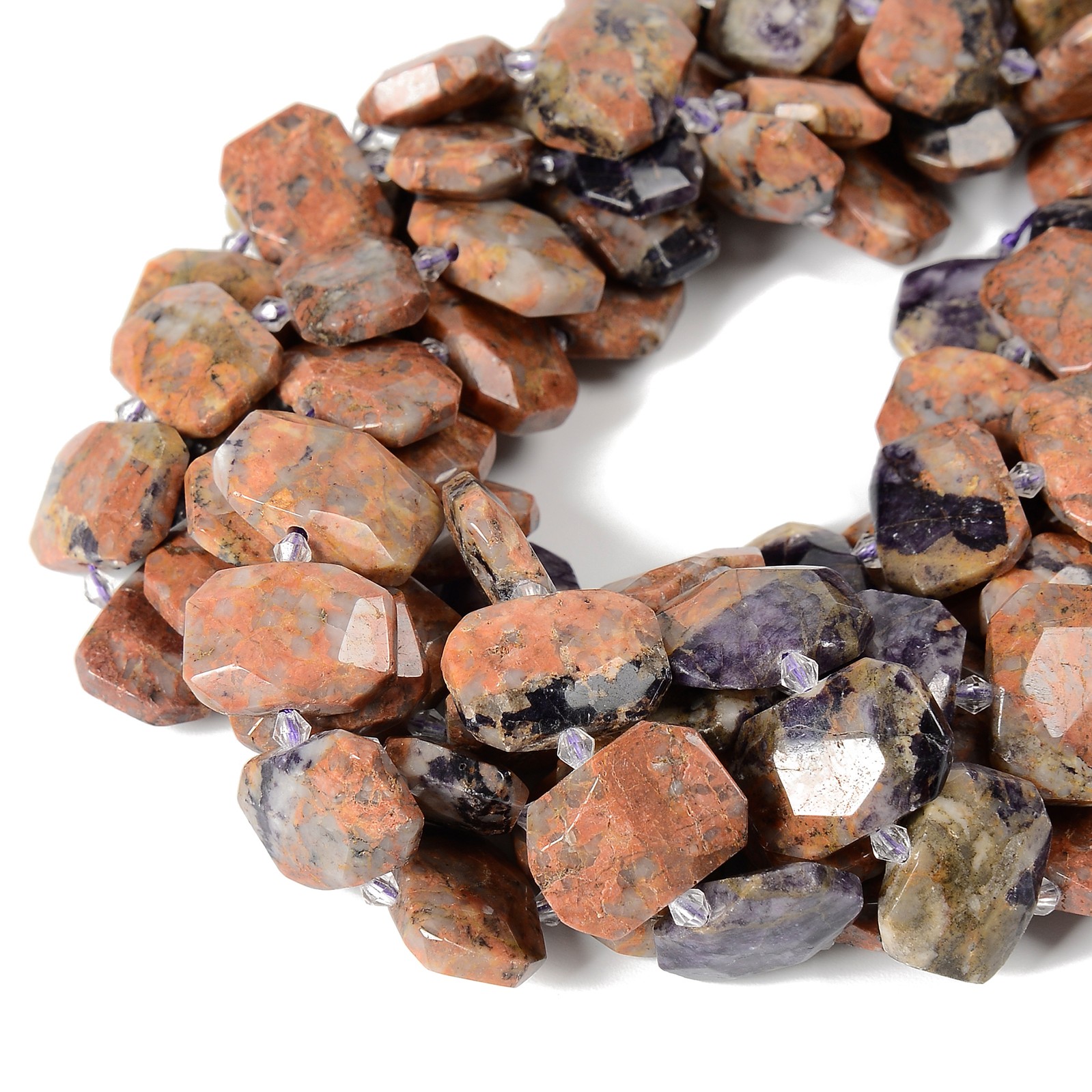 Orange Sodalite Rectangle Slice Faceted Octagon Beads Size 15x20mm 15.5” Strand