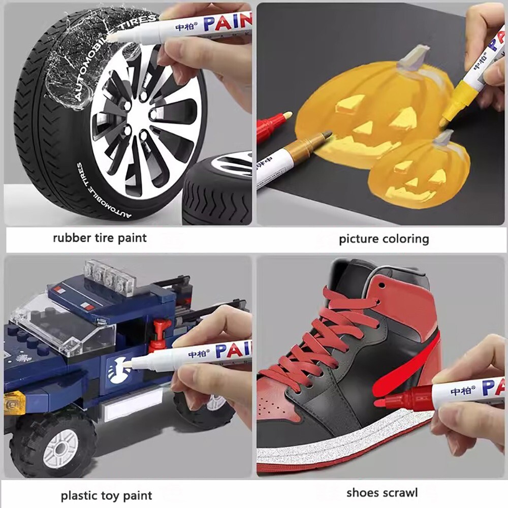 2× Universal Waterproof Permanent Paint Marker Pen Car Tire Rubber Metal Glass