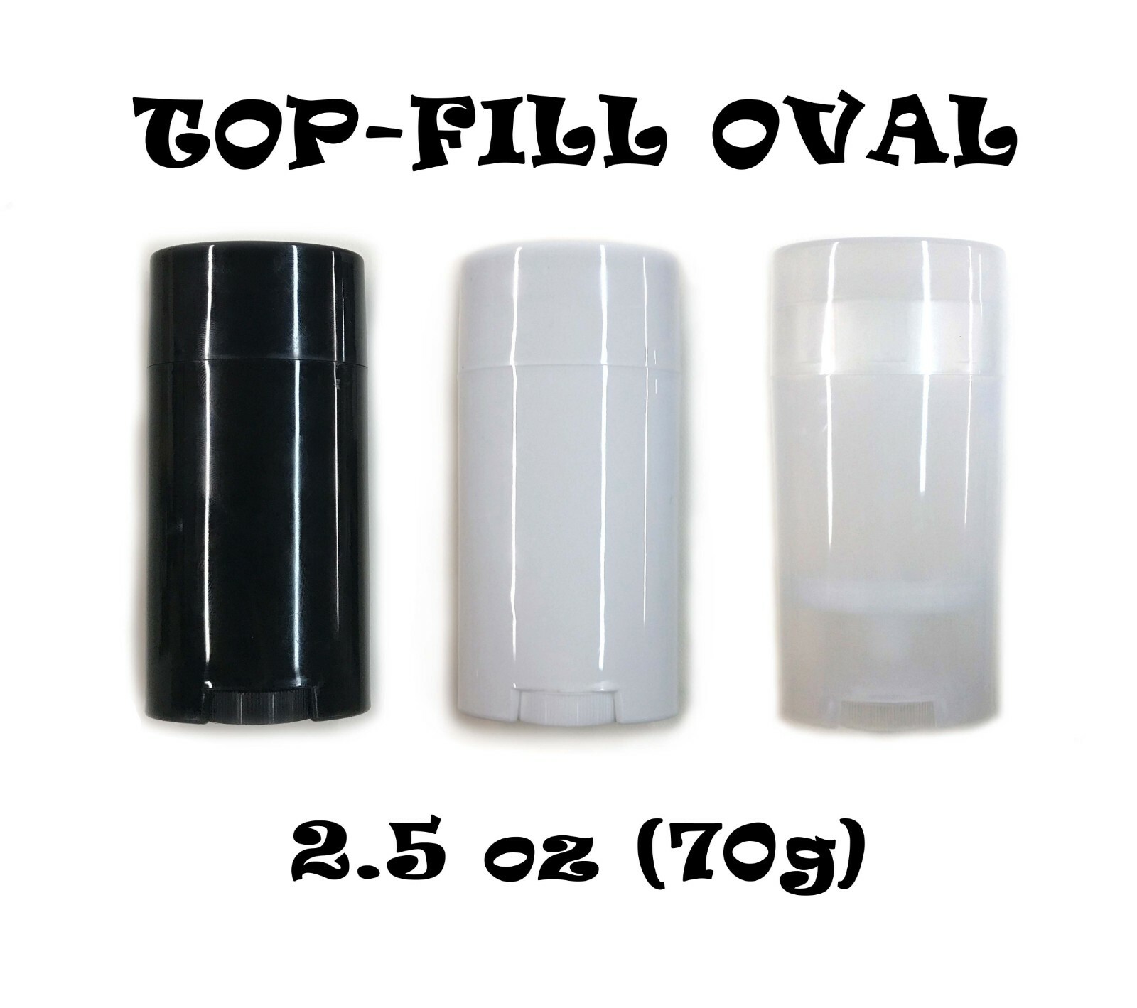 Empty Deodorant Containers – Twist-up, Recyclable, DIY Empty TOP-Fill OVAL